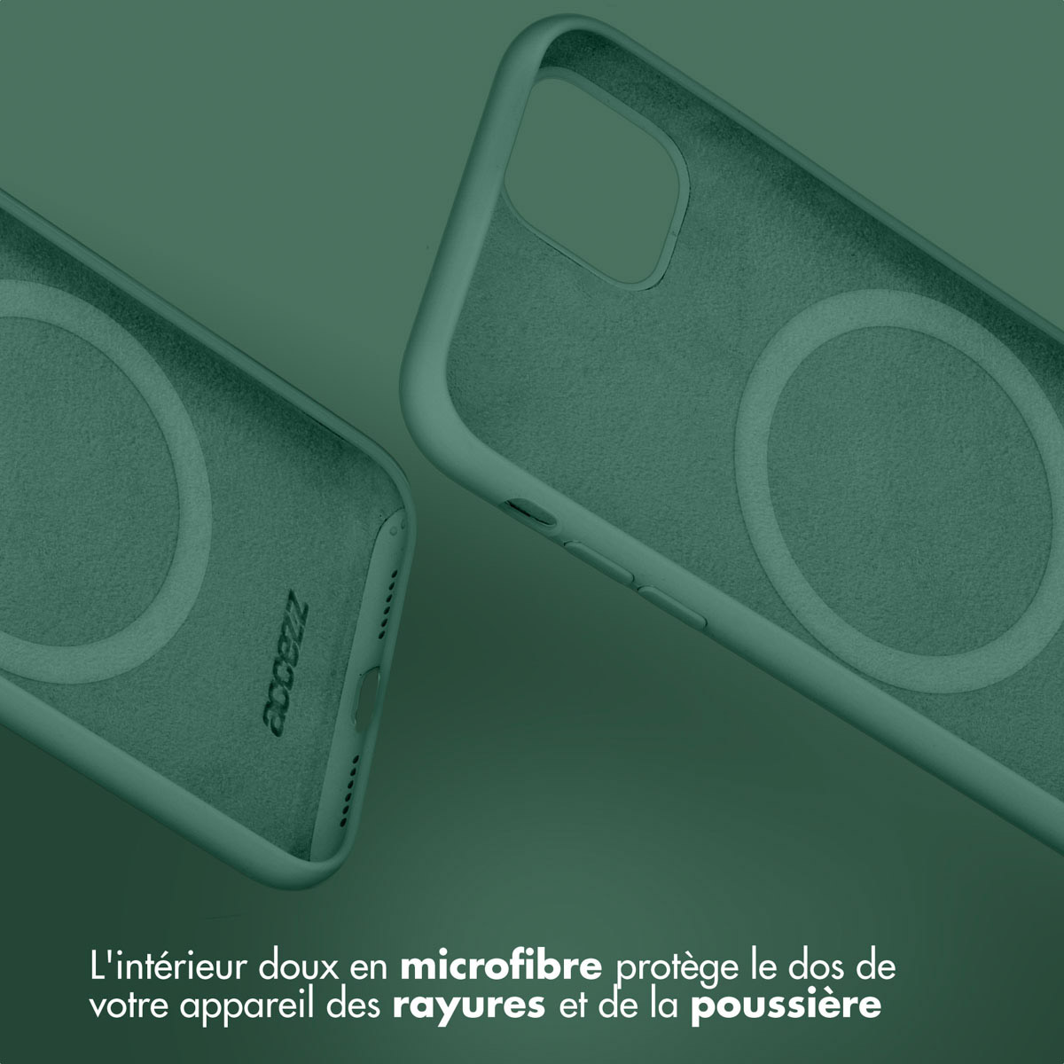 Accezz Liquid Silicone Backcover met MagSafe Apple iPhone 16 - Donkergroen