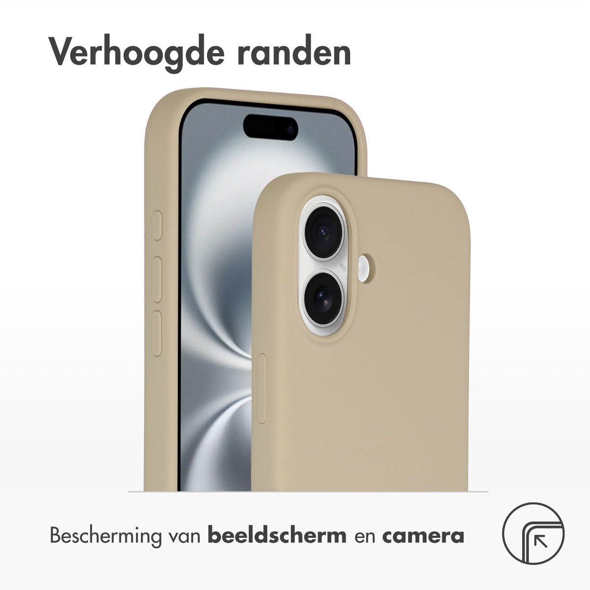 Accezz Liquid Silicone Backcover met MagSafe Apple iPhone 16 - Stone