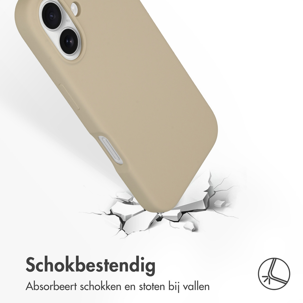 Accezz Liquid Silicone Backcover met MagSafe Apple iPhone 16 - Stone