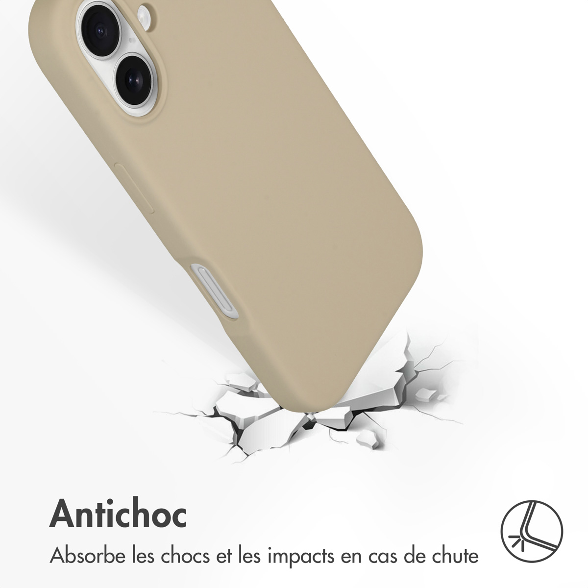 Accezz Liquid Silicone Backcover met MagSafe Apple iPhone 16 - Stone