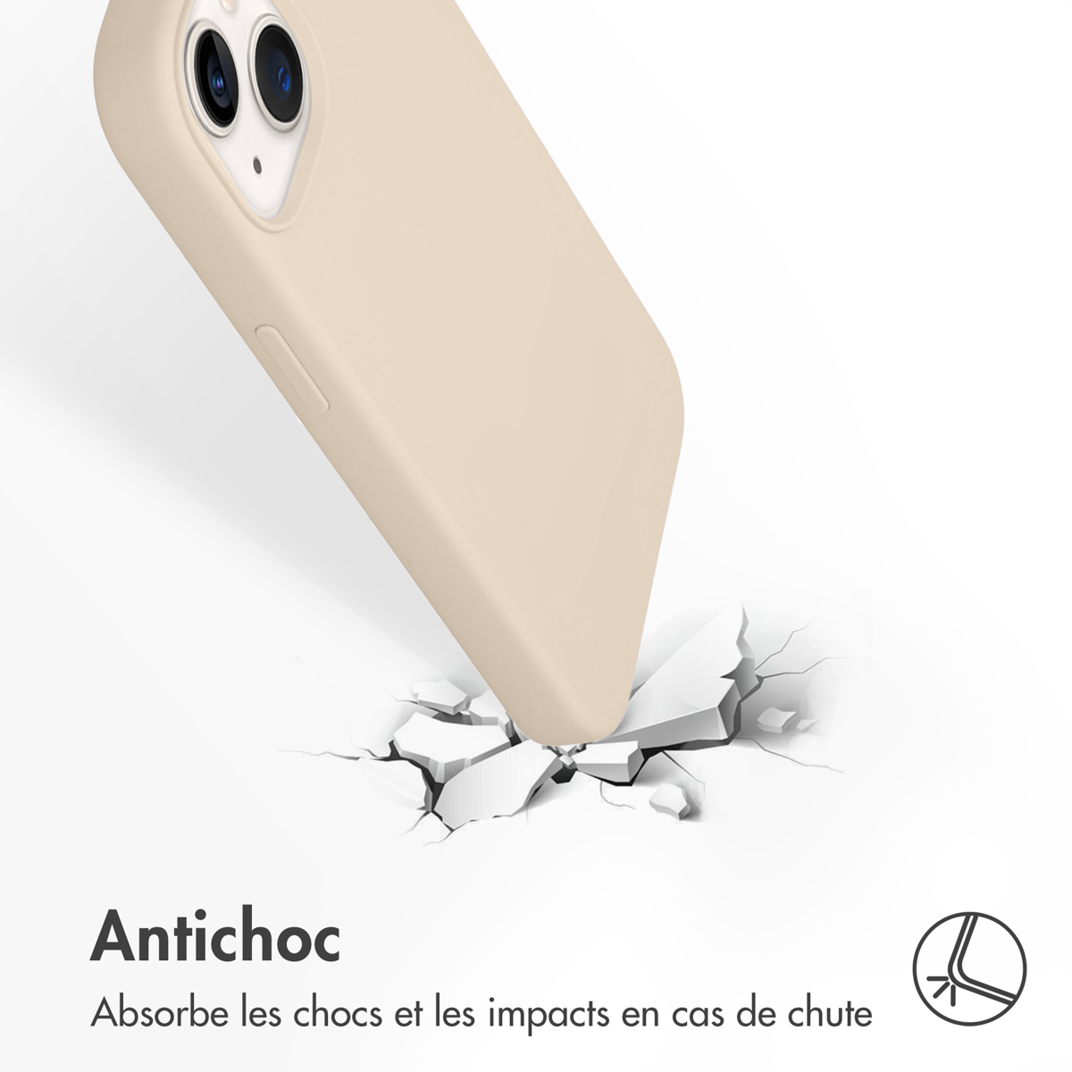 Accezz Liquid Silicone Backcover Apple iPhone 13 - Stone