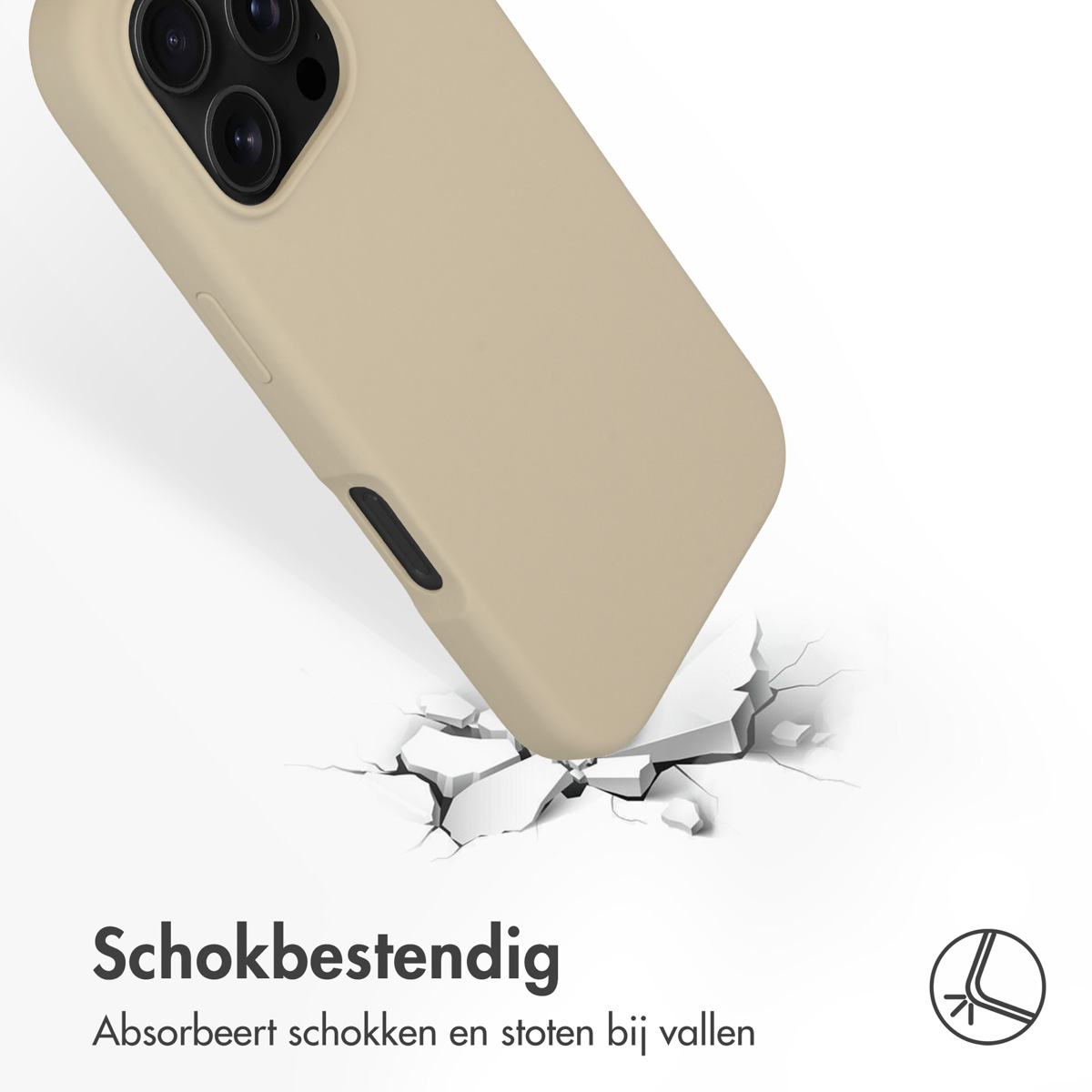 Accezz Liquid Silicone Backcover met MagSafe Apple iPhone 16 Pro - Stone