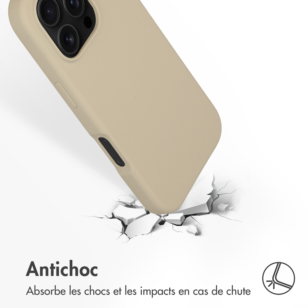Accezz Liquid Silicone Backcover met MagSafe Apple iPhone 16 Pro - Stone