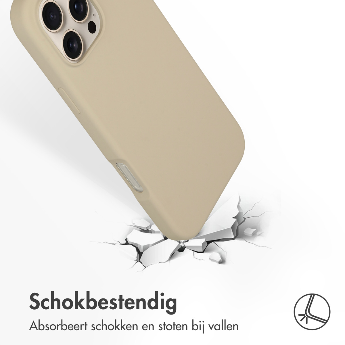 Accezz Liquid Silicone Backcover met MagSafe Apple iPhone 16 Pro Max - Stone