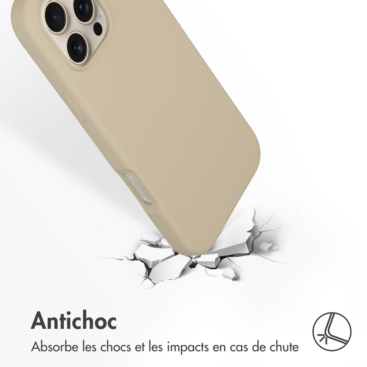 Accezz Liquid Silicone Backcover met MagSafe Apple iPhone 16 Pro Max - Stone
