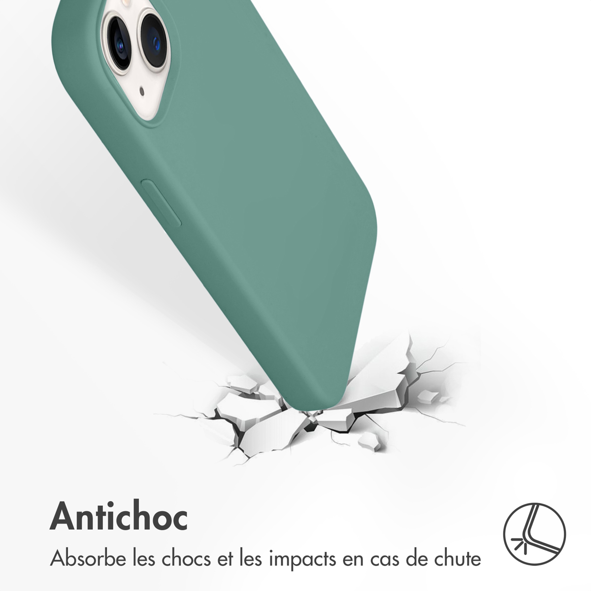 Accezz Liquid Silicone Backcover Apple iPhone 13 - Donkergroen