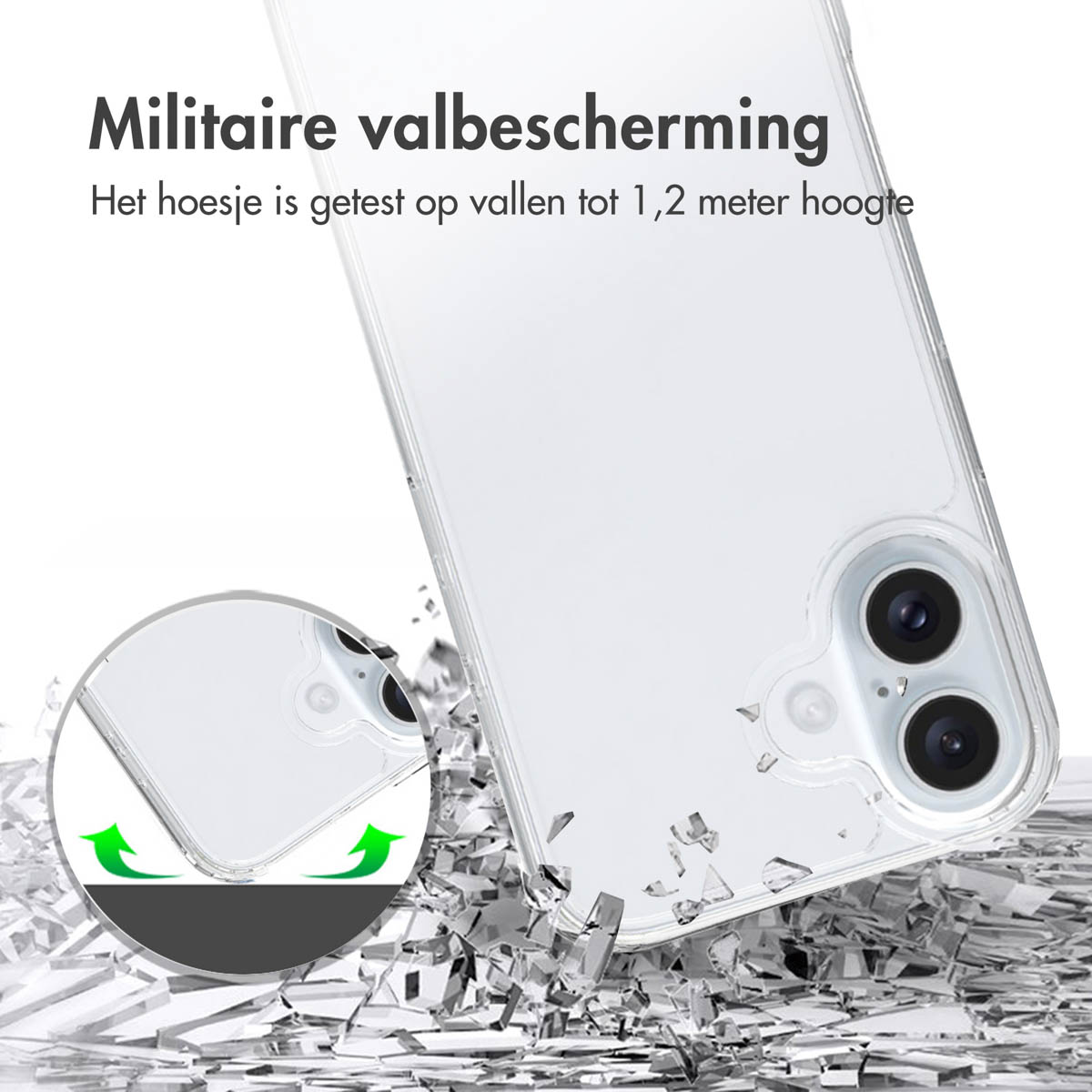 Accezz Xtreme Impact Backcover Apple iPhone 16 - Transparant