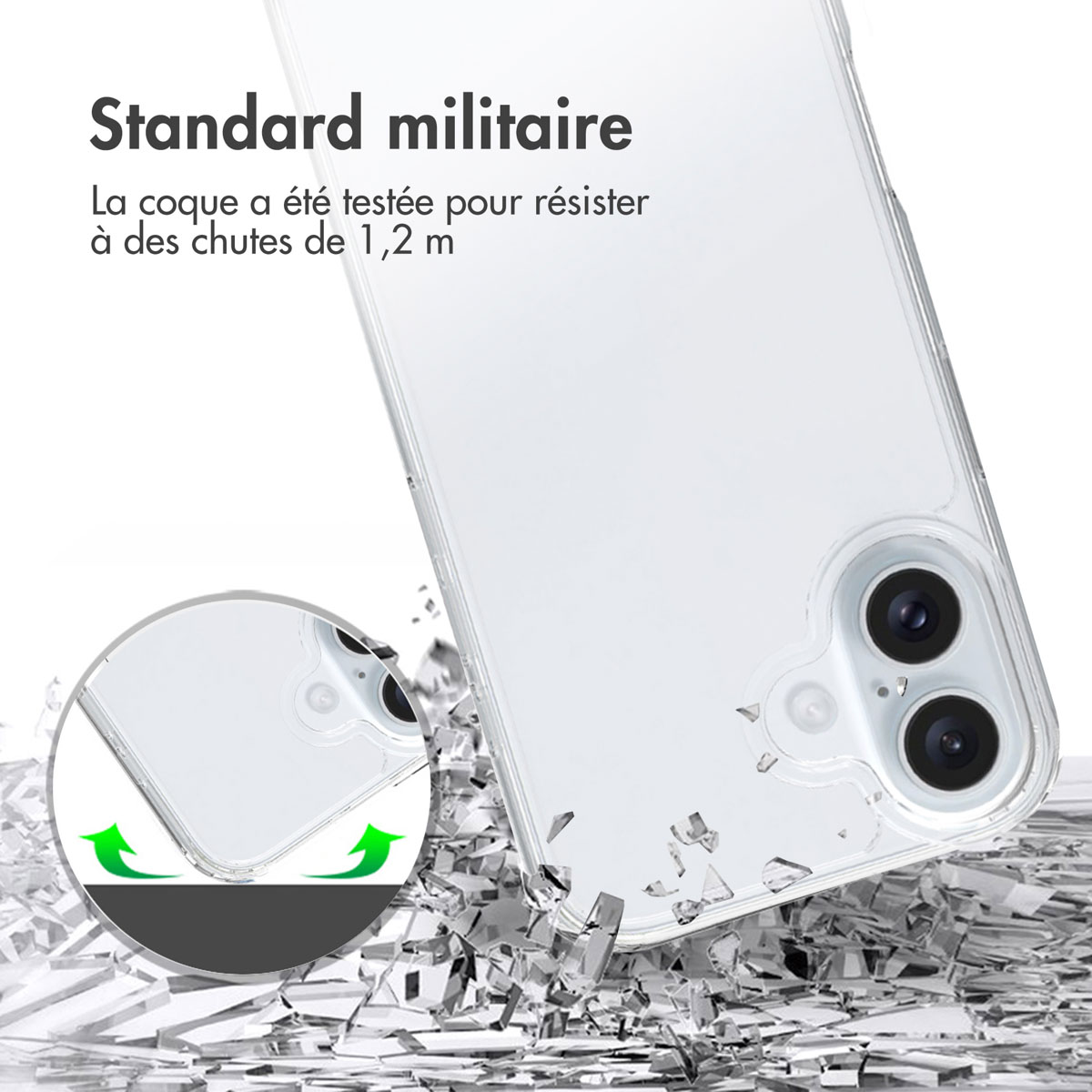 Accezz Xtreme Impact Backcover Apple iPhone 16 - Transparant