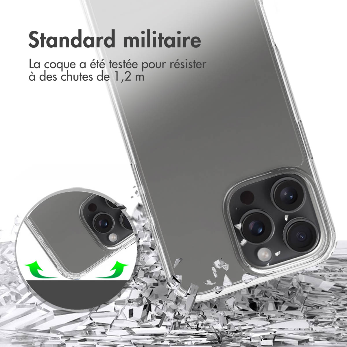 Accezz Xtreme Impact Backcover Apple iPhone 16 Pro Max - Transparant