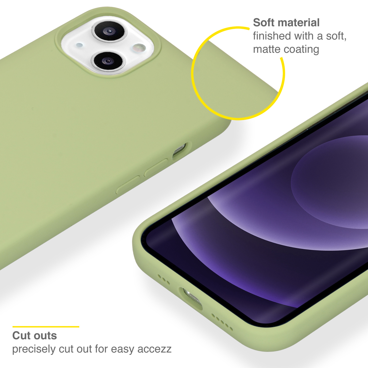 Accezz Liquid Silicone Backcover Apple iPhone 13 - Groen