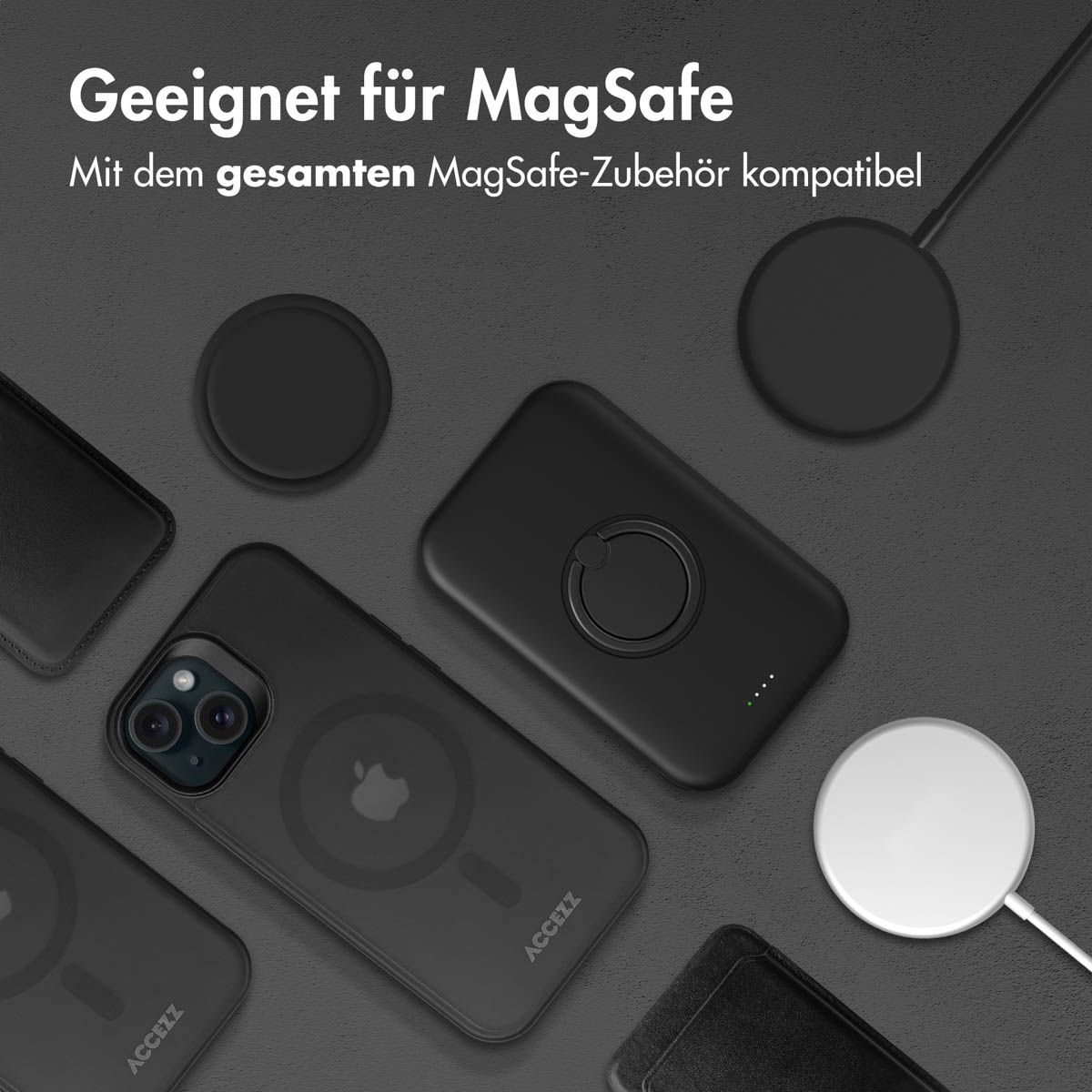 Accezz Rugged Frosted MagSafe Backcover iPhone 16 - Zwart