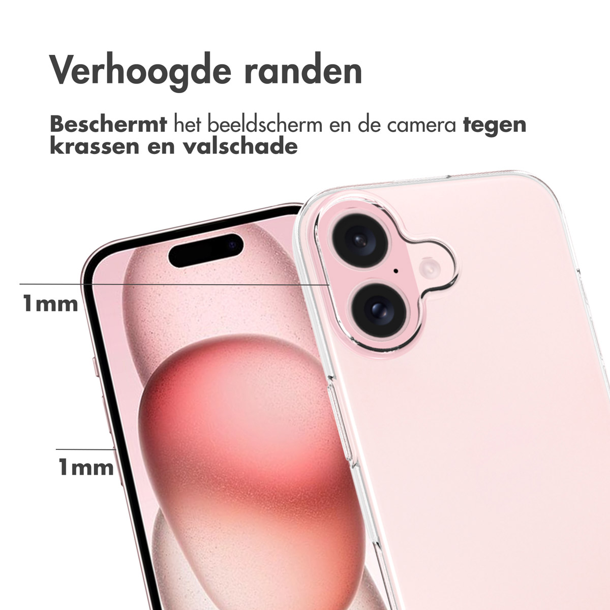 Accezz Clear Backcover Apple iPhone 16 - Transparant