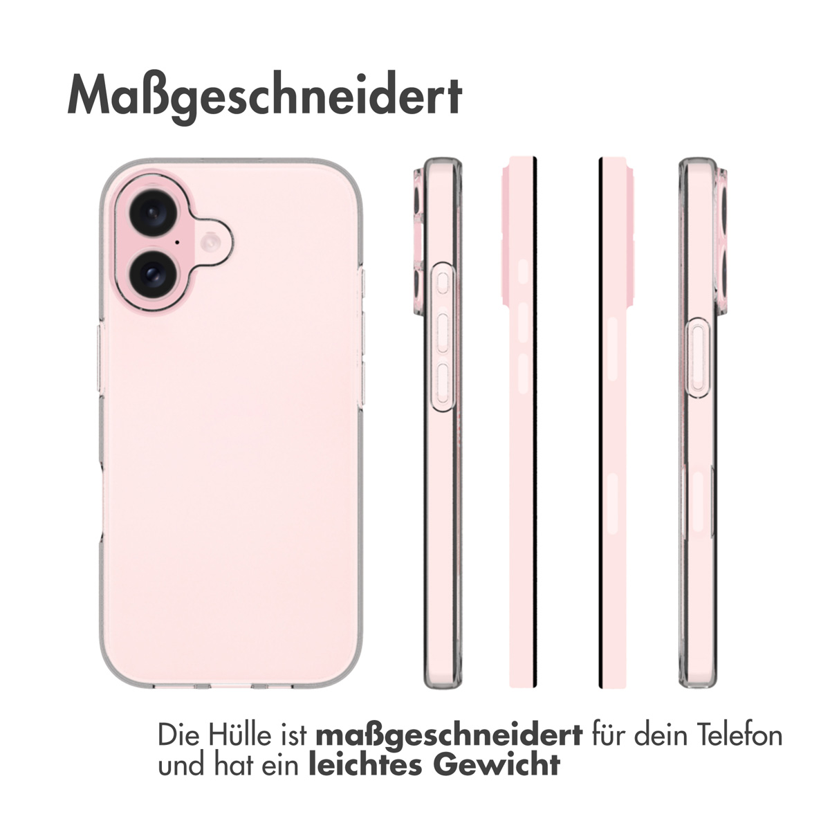 Accezz Clear Backcover Apple iPhone 16 - Transparant