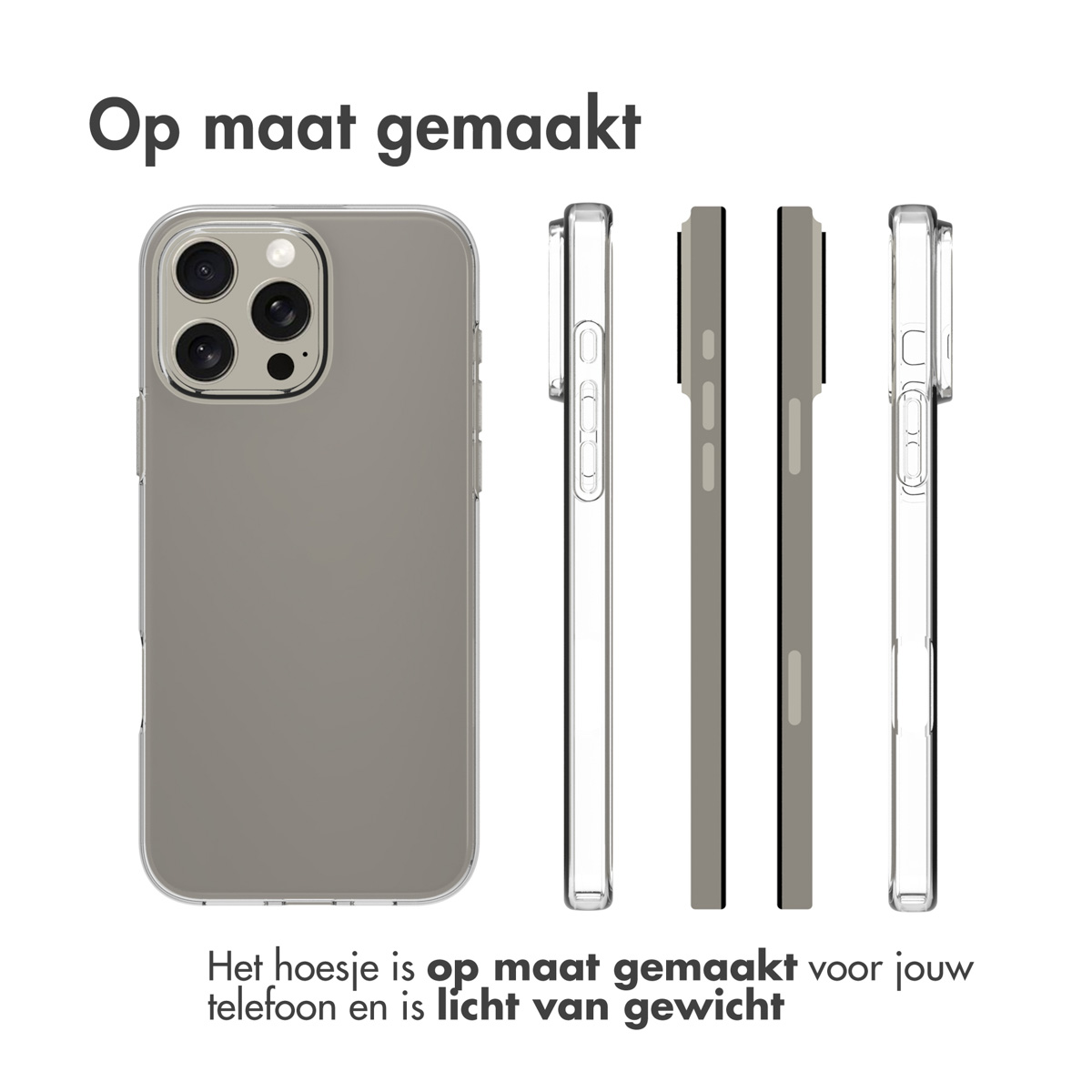Accezz Clear Backcover Apple iPhone 16 Pro Max - Transparant