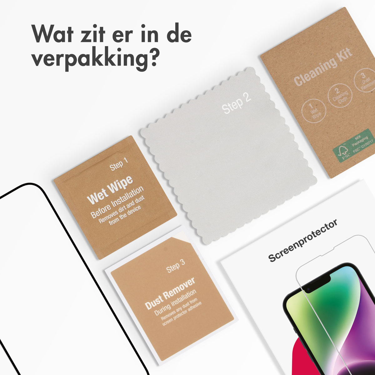 Accezz Gehard Glas Full Cover Screenprotector Apple iPhone 16 Pro Max