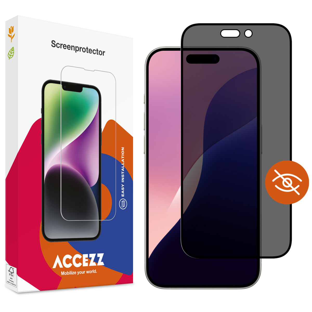 Accezz Gehard Glas Privacy Screenprotector Apple iPhone 16 Pro Max