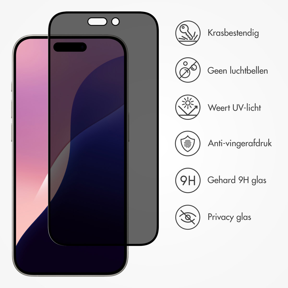 Accezz Gehard Glas Privacy Screenprotector Apple iPhone 16 Pro Max