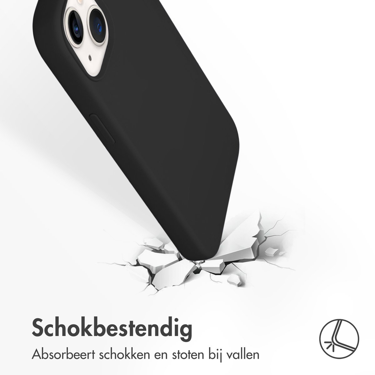 Accezz Liquid Silicone Backcover met MagSafe Apple iPhone 13 - Zwart