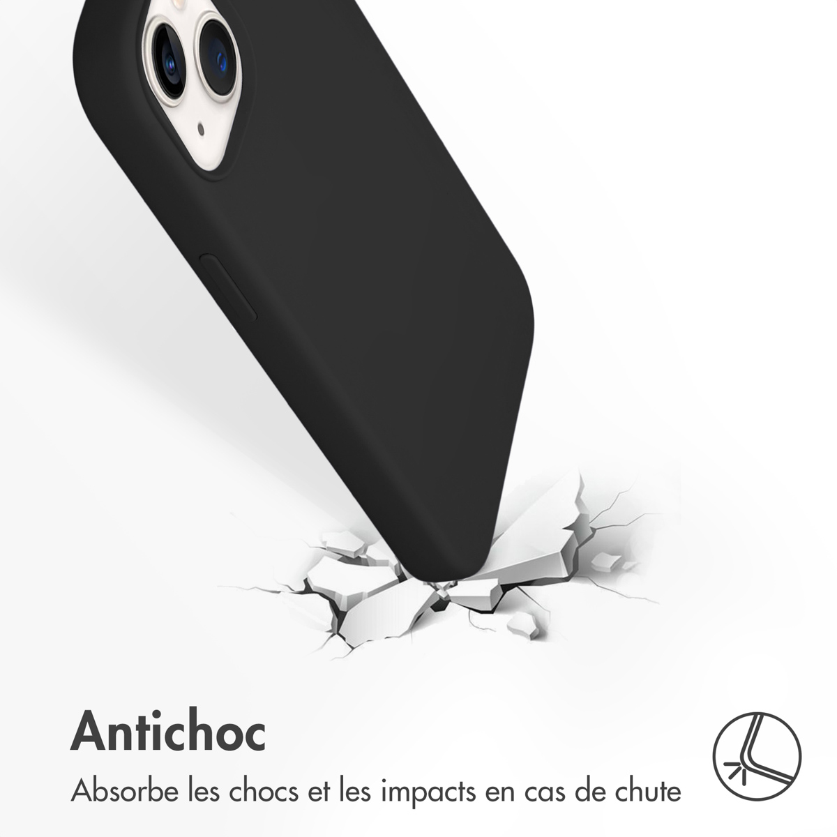 Accezz Liquid Silicone Backcover met MagSafe Apple iPhone 13 - Zwart