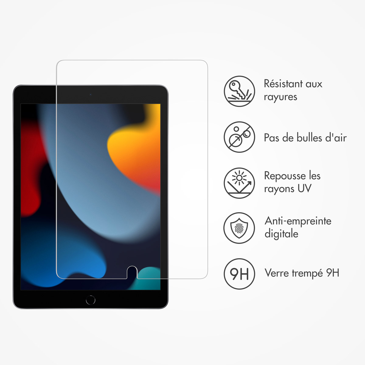Accezz Glass screenprotector + Applicator Apple iPad 9 (2021) 10.2 inch / iPad 8 (2020) 10.2 inch / iPad 7 (2019) 10.2 inch