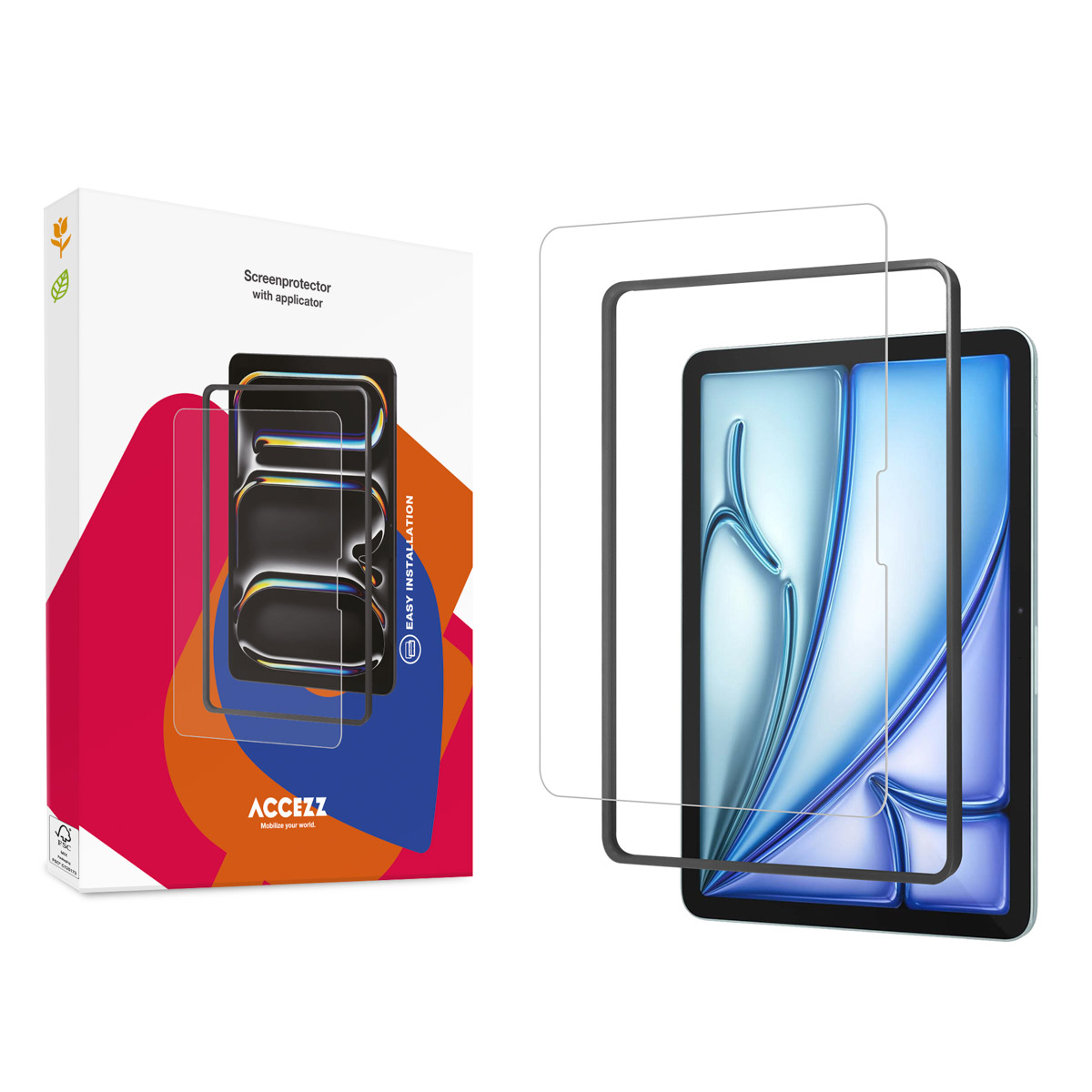 Accezz Glass screenprotector + Applicator Apple iPad Air 11 inch (2025) M3 / (2024) M2