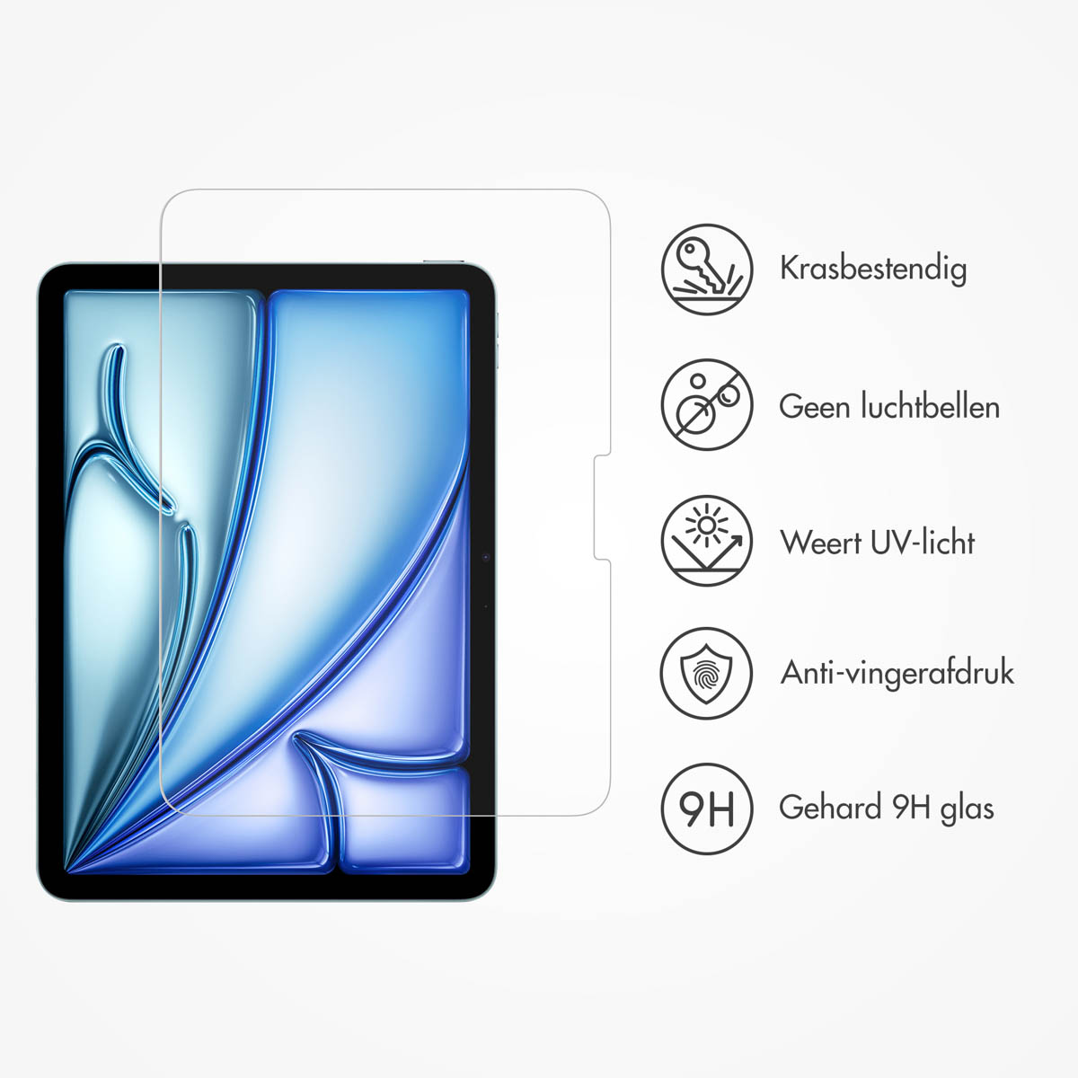 Accezz Glass screenprotector + Applicator Apple iPad Air 11 inch (2025) M3 / (2024) M2