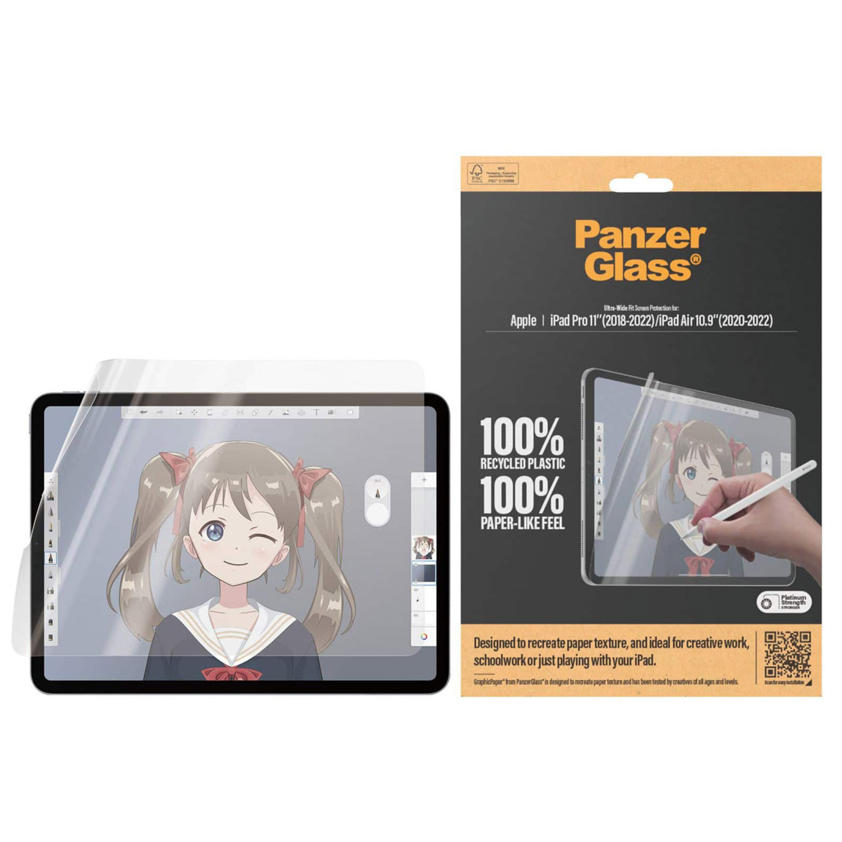 PanzerGlass GraphicPaper Screenprotector Apple iPad Pro 11 (2018 - 2022) / Air 5 (2022) / Air 4 (2020)