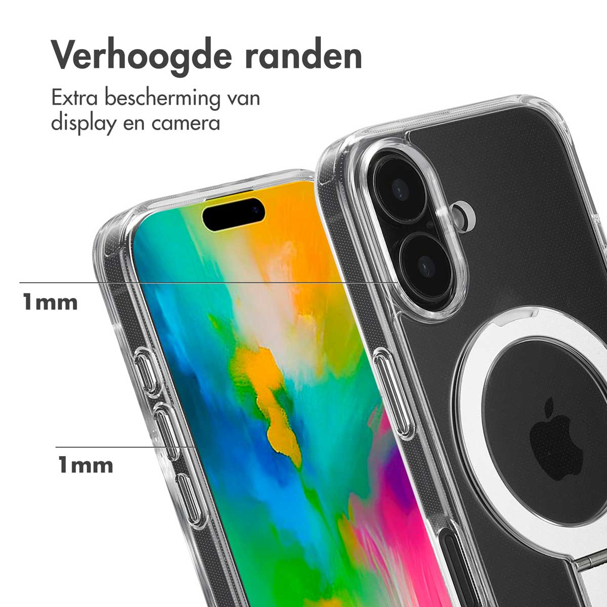 Accezz Ring Stand Backcover met MagSafe Apple iPhone 16 - Transparant