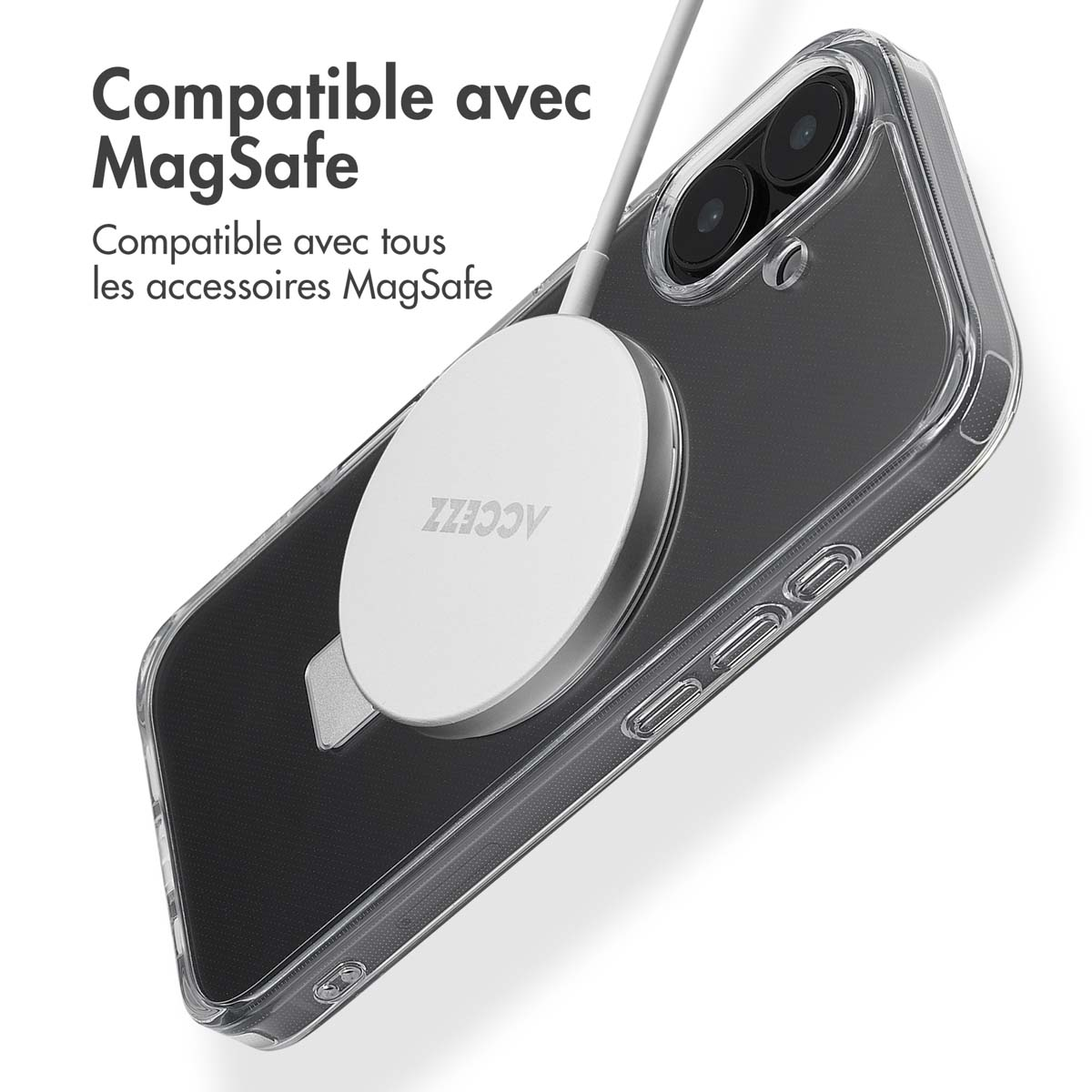 Accezz Ring Stand Backcover met MagSafe Apple iPhone 16 - Transparant