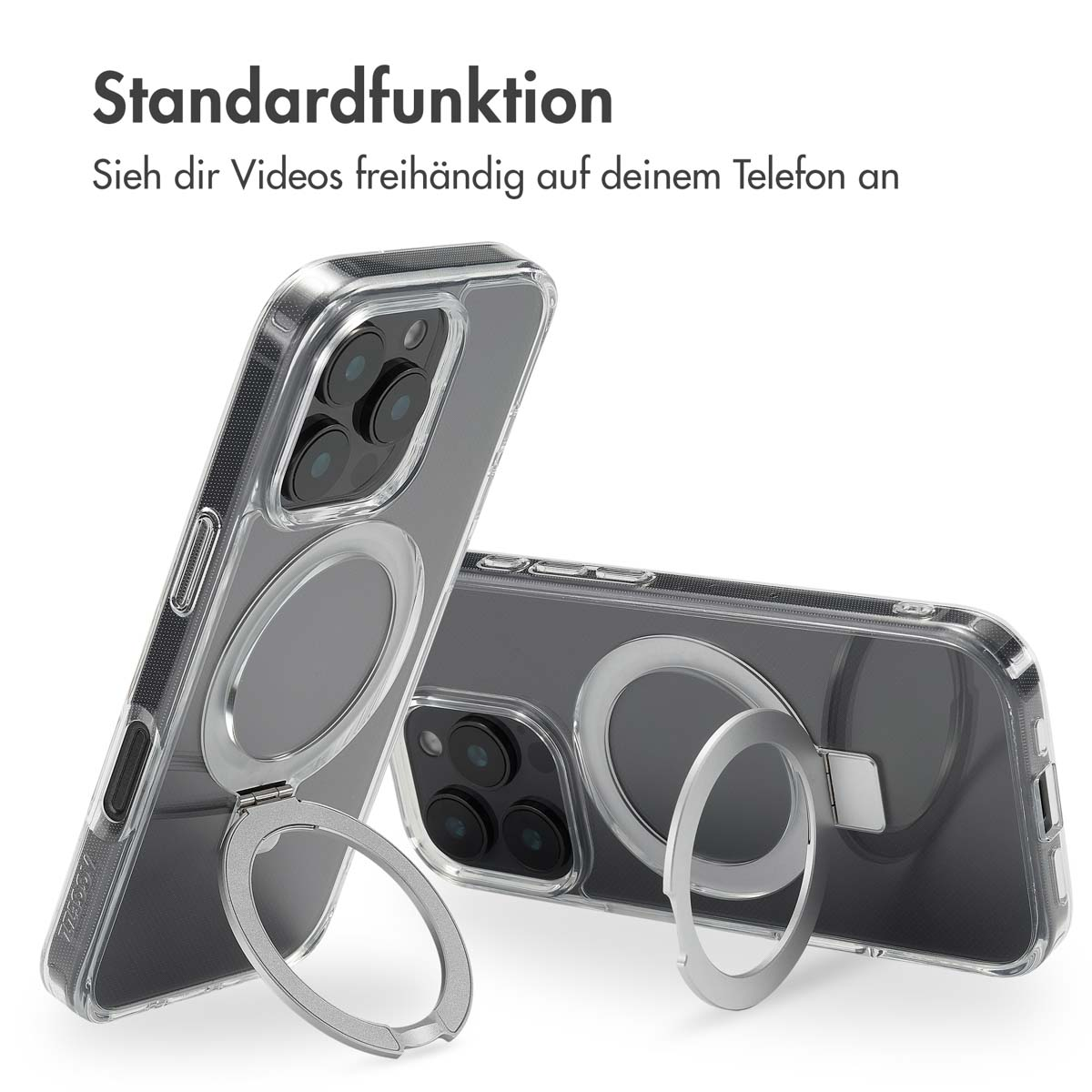 Accezz Ring Stand Backcover met MagSafe Apple iPhone 16 Pro - Transparant