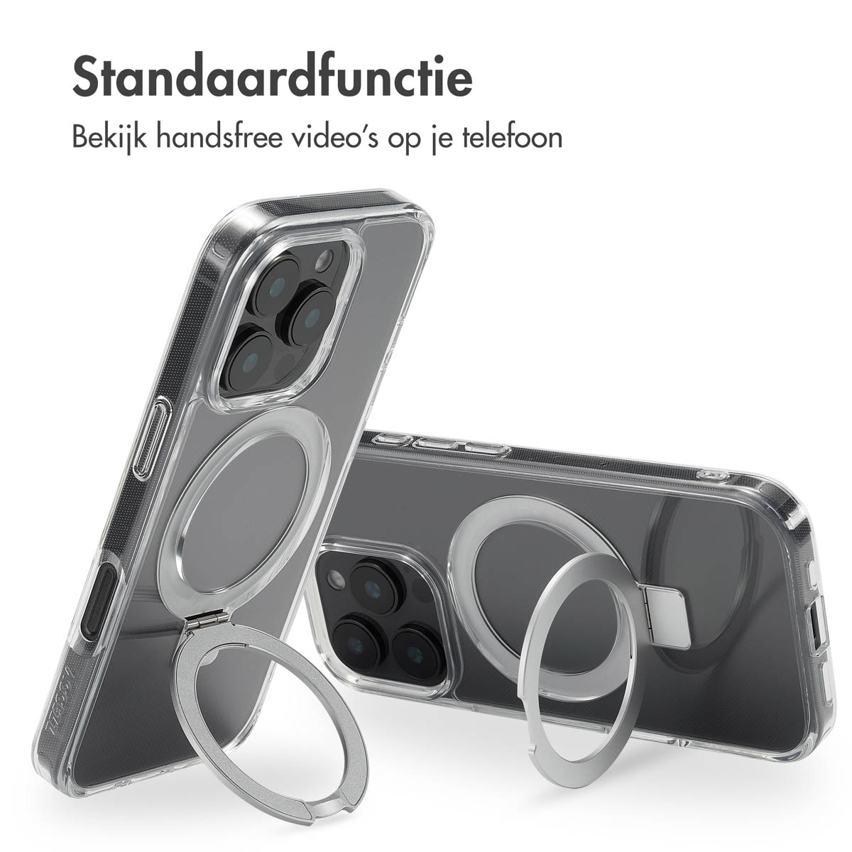 Accezz Ring Stand Backcover met MagSafe Apple iPhone 16 Pro - Transparant