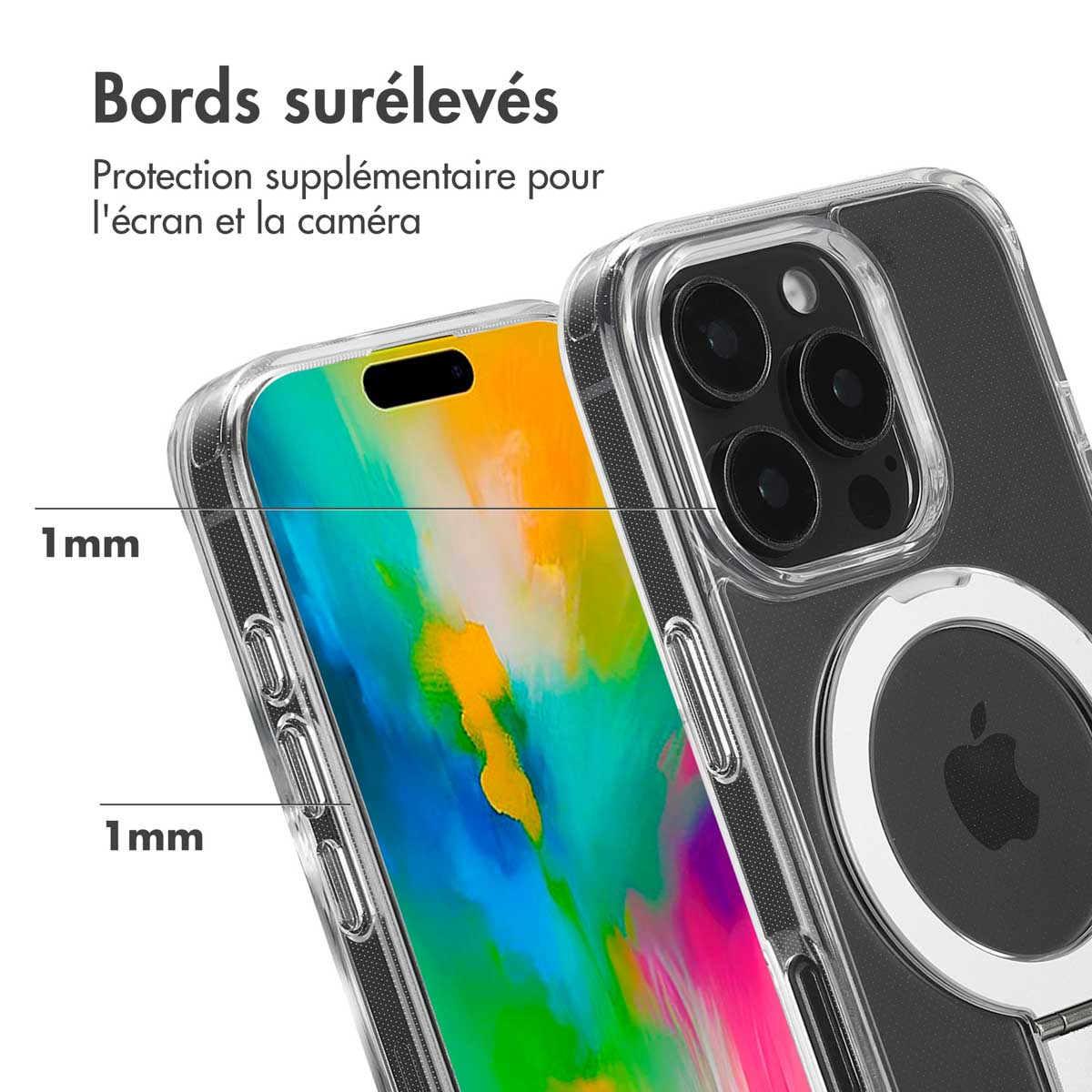Accezz Ring Stand Backcover met MagSafe Apple iPhone 16 Pro - Transparant