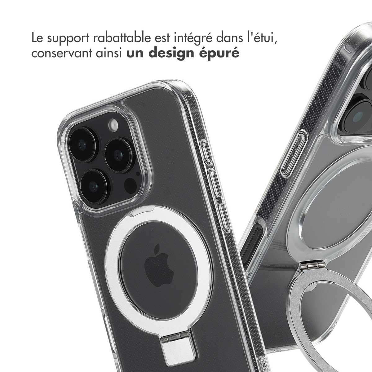Accezz Ring Stand Backcover met MagSafe Apple iPhone 16 Pro - Transparant