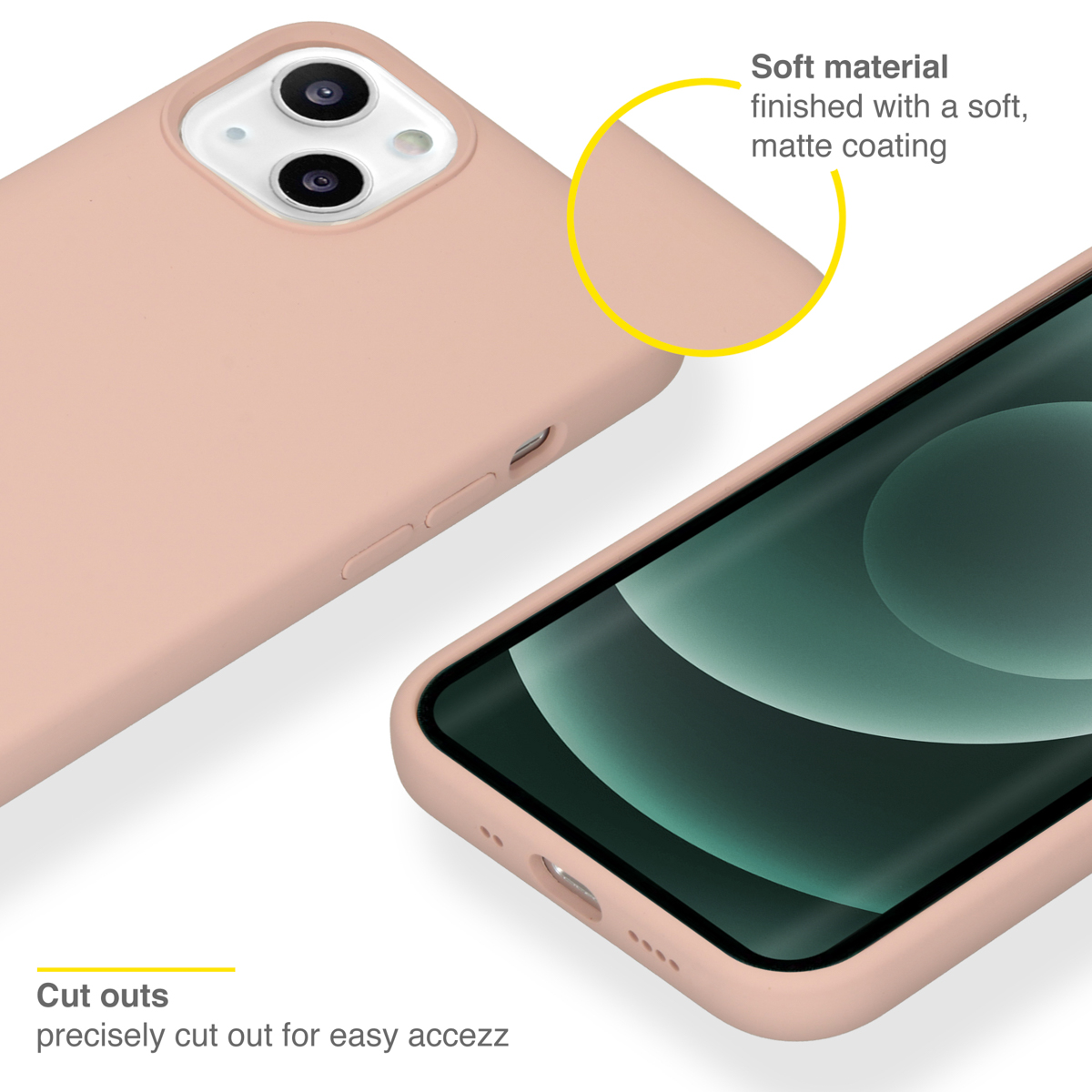 Accezz Liquid Silicone Backcover Apple iPhone 13 Mini - Roze