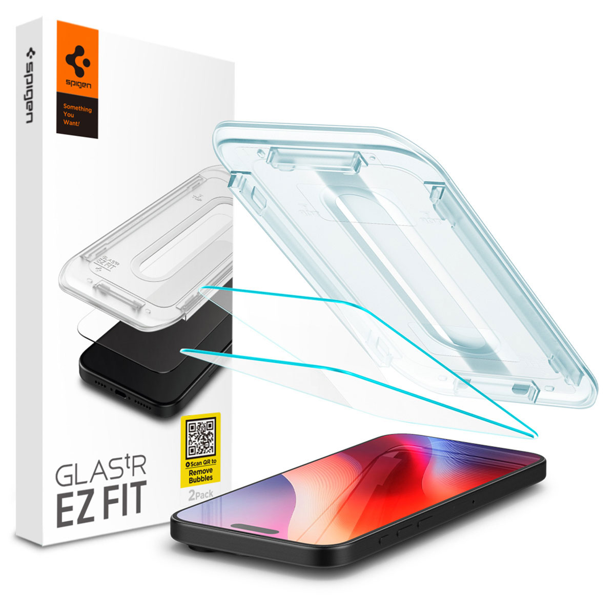 Spigen GLAStR EZ Fit Screenprotector + Applicator 2-pack Apple iPhone 16 Pro Max