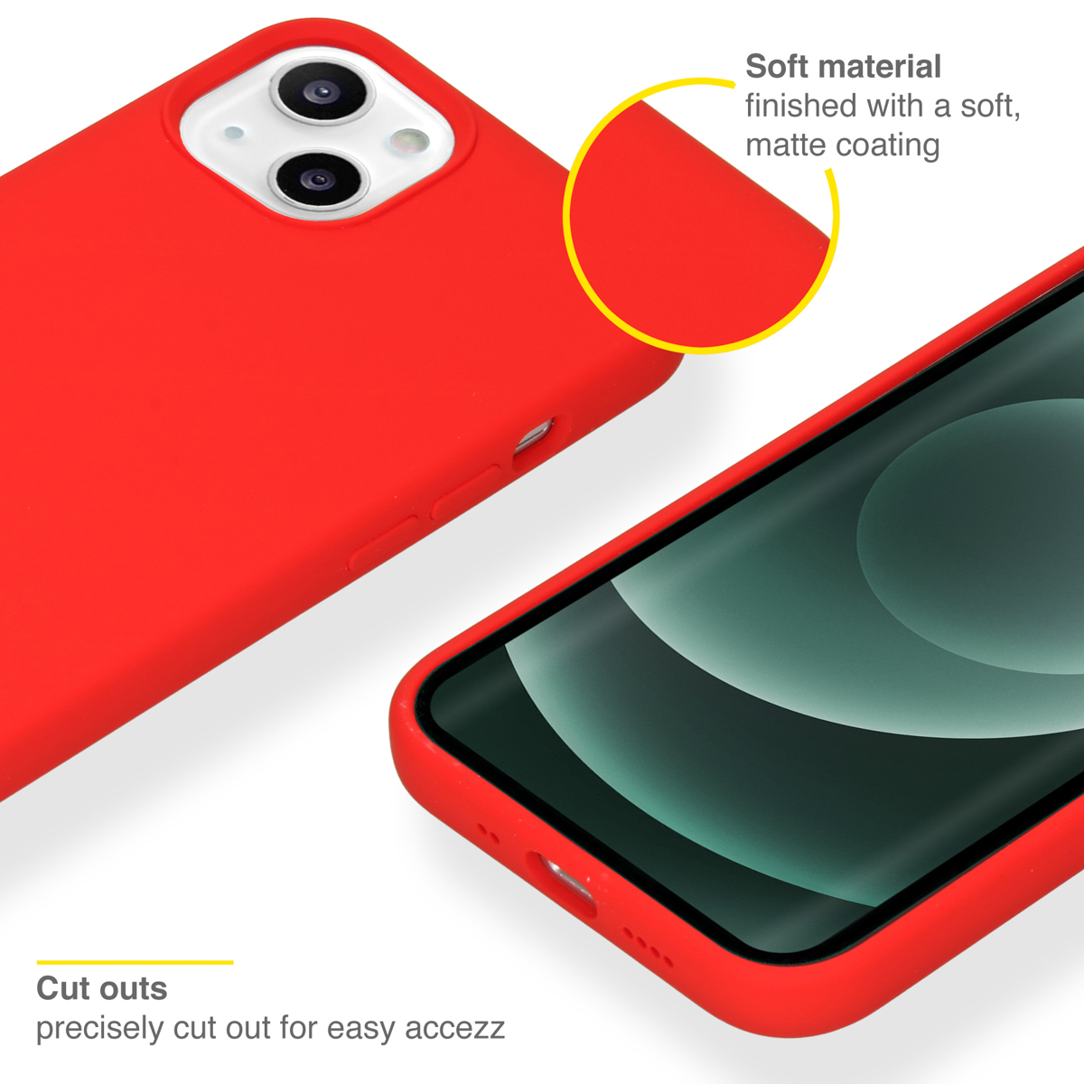 Accezz Liquid Silicone Backcover Apple iPhone 13 Mini - Rood