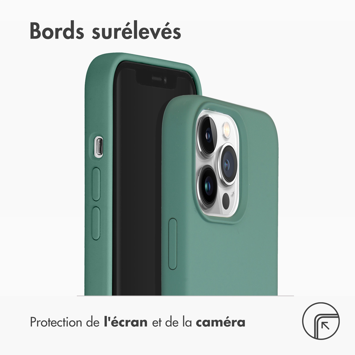 Accezz Liquid Silicone Backcover Apple iPhone 13 Pro - Donkergroen