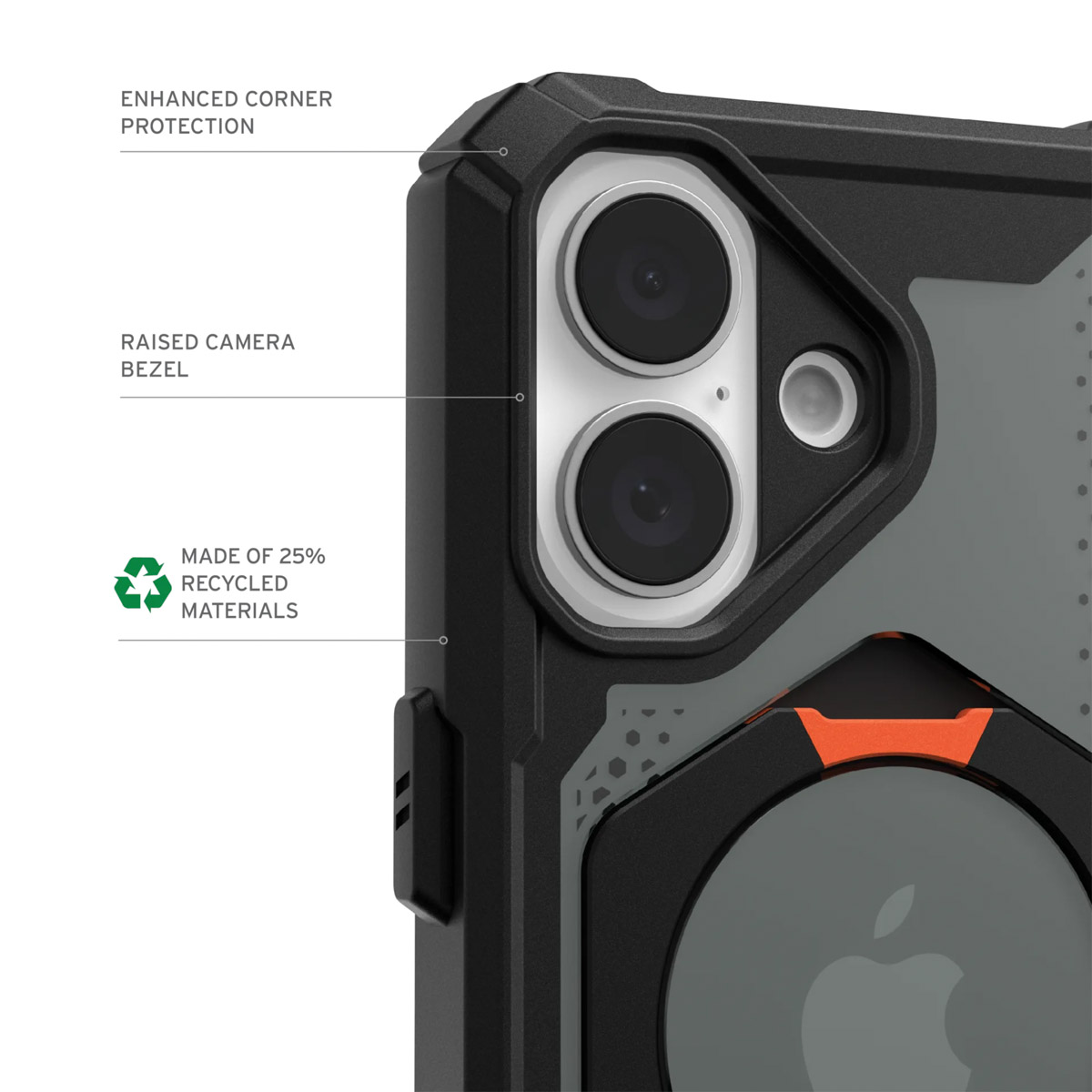UAG Plasma XTE Backcover MagSafe Apple iPhone 16 - Black / Orange