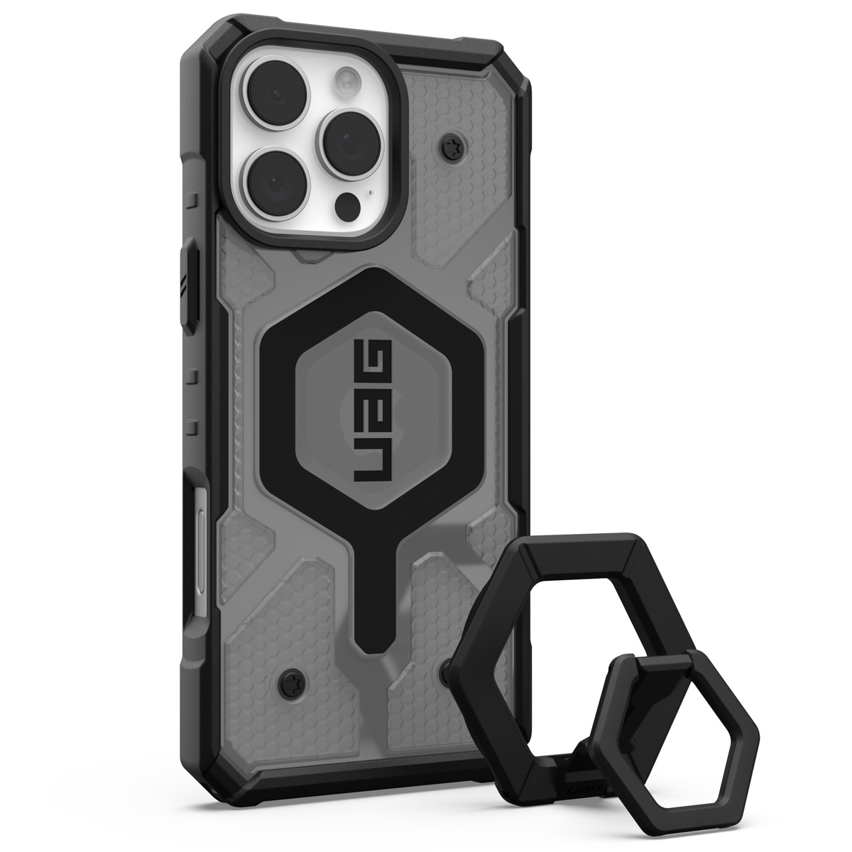 UAG Pathfinder Backcover MagSafe met polsbandje Apple iPhone 16 Pro Max - Ash Black