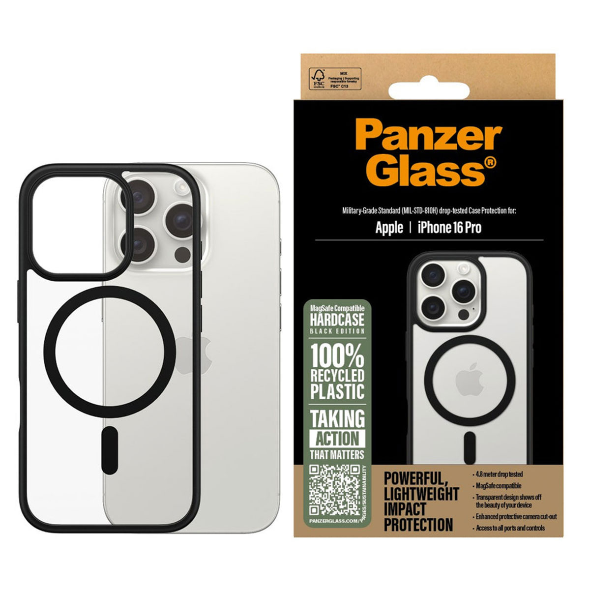 PanzerGlass HardCase MagSafe Apple iPhone 16 Pro - Zwart