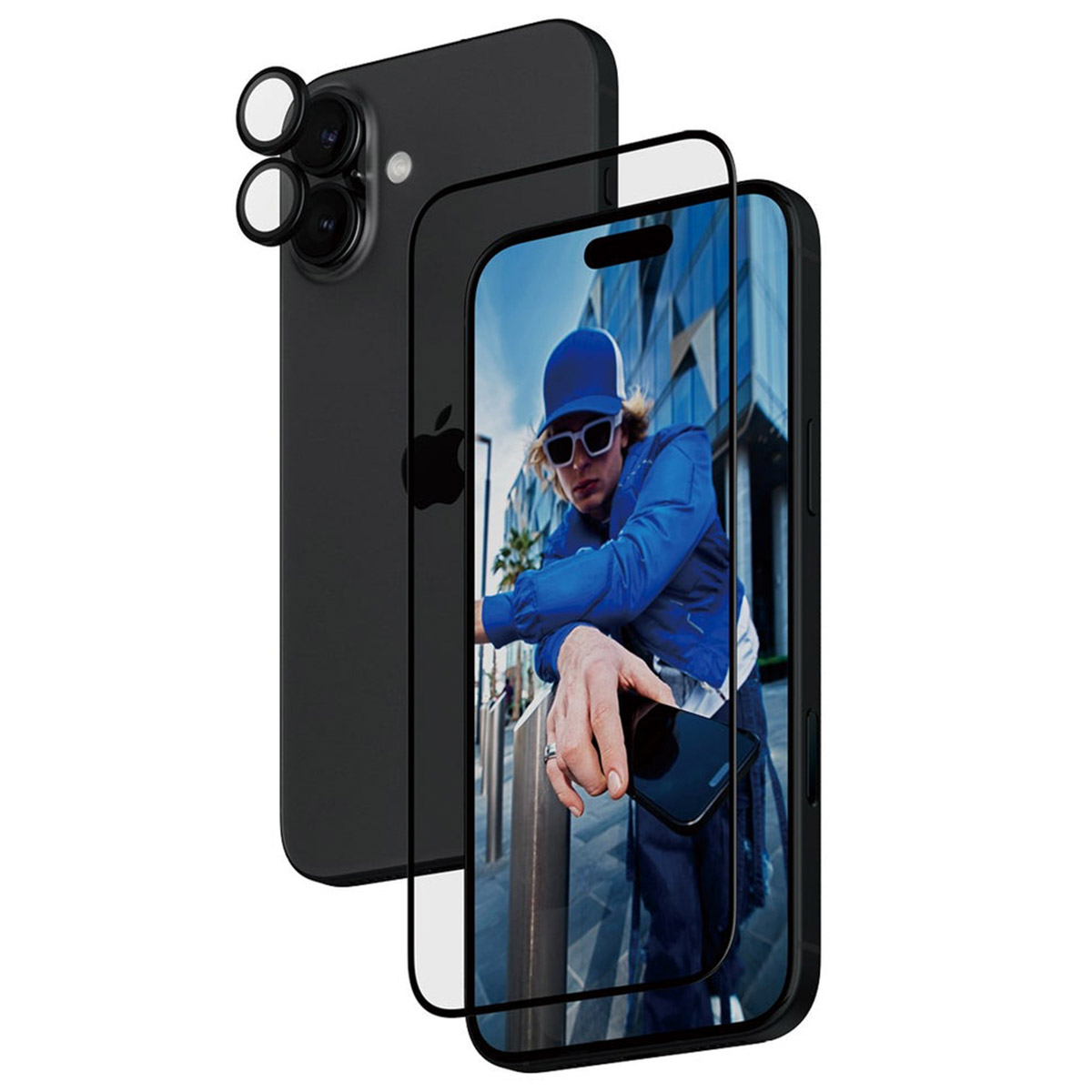 PanzerGlass 2 in 1 pack - Ultra-Wide Fit Anti-Bacterial Screenprotector incl. applicator + Camera Protector Apple iPhone 16 Plus