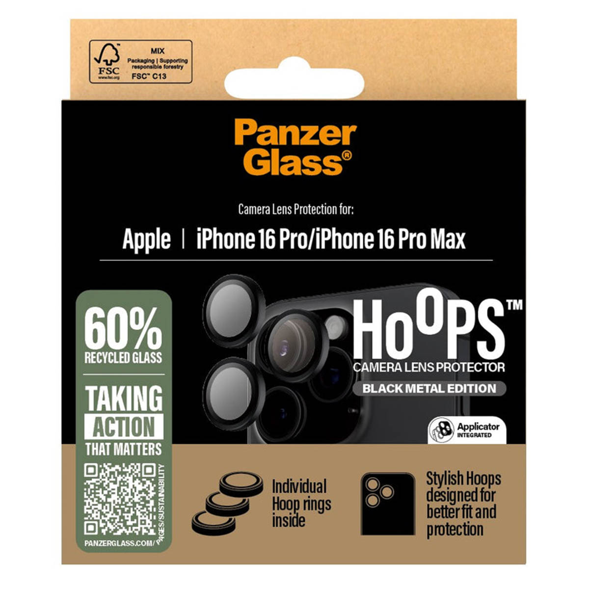 PanzerGlass Camera Protector Hoop Optic Rings Apple iPhone 16 Pro / 16 Pro Max