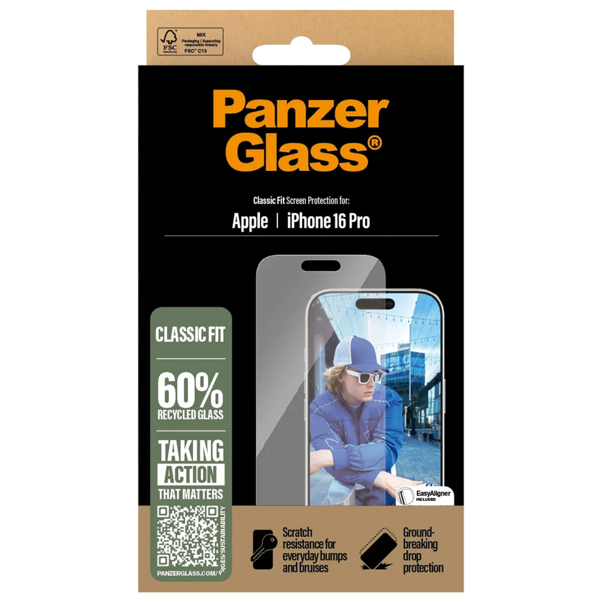 PanzerGlass Anti-Bacterial Screenprotector Apple iPhone 16 Pro