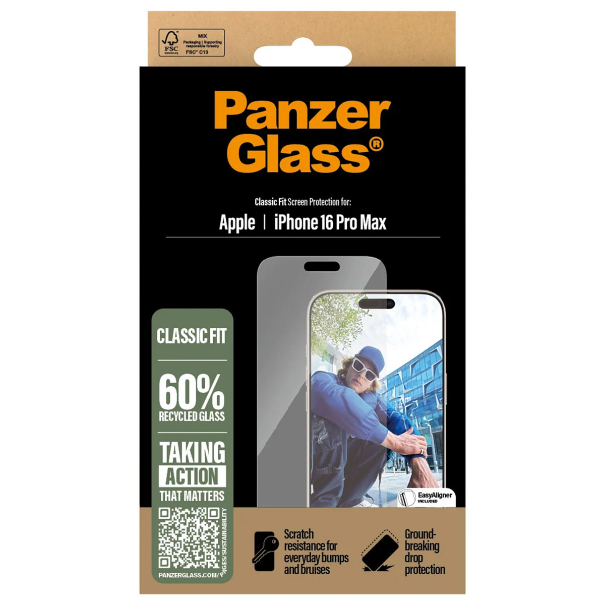 PanzerGlass Anti-Bacterial Screenprotector Apple iPhone 16 Pro Max