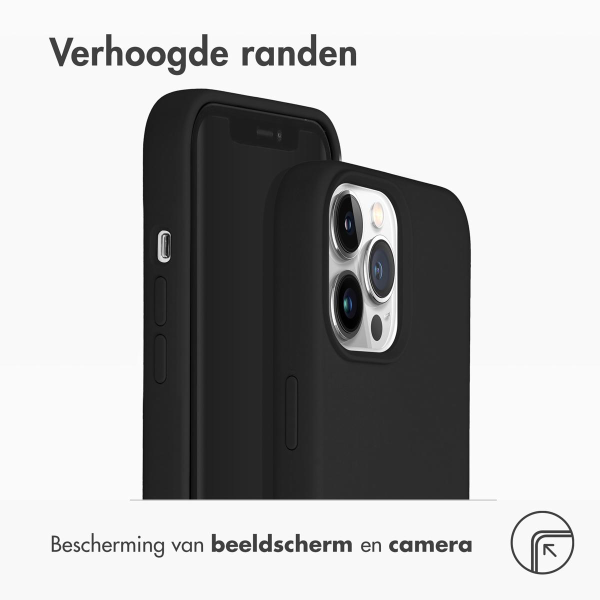 Accezz Liquid Silicone Backcover met MagSafe Apple iPhone 13 Pro Max - Black