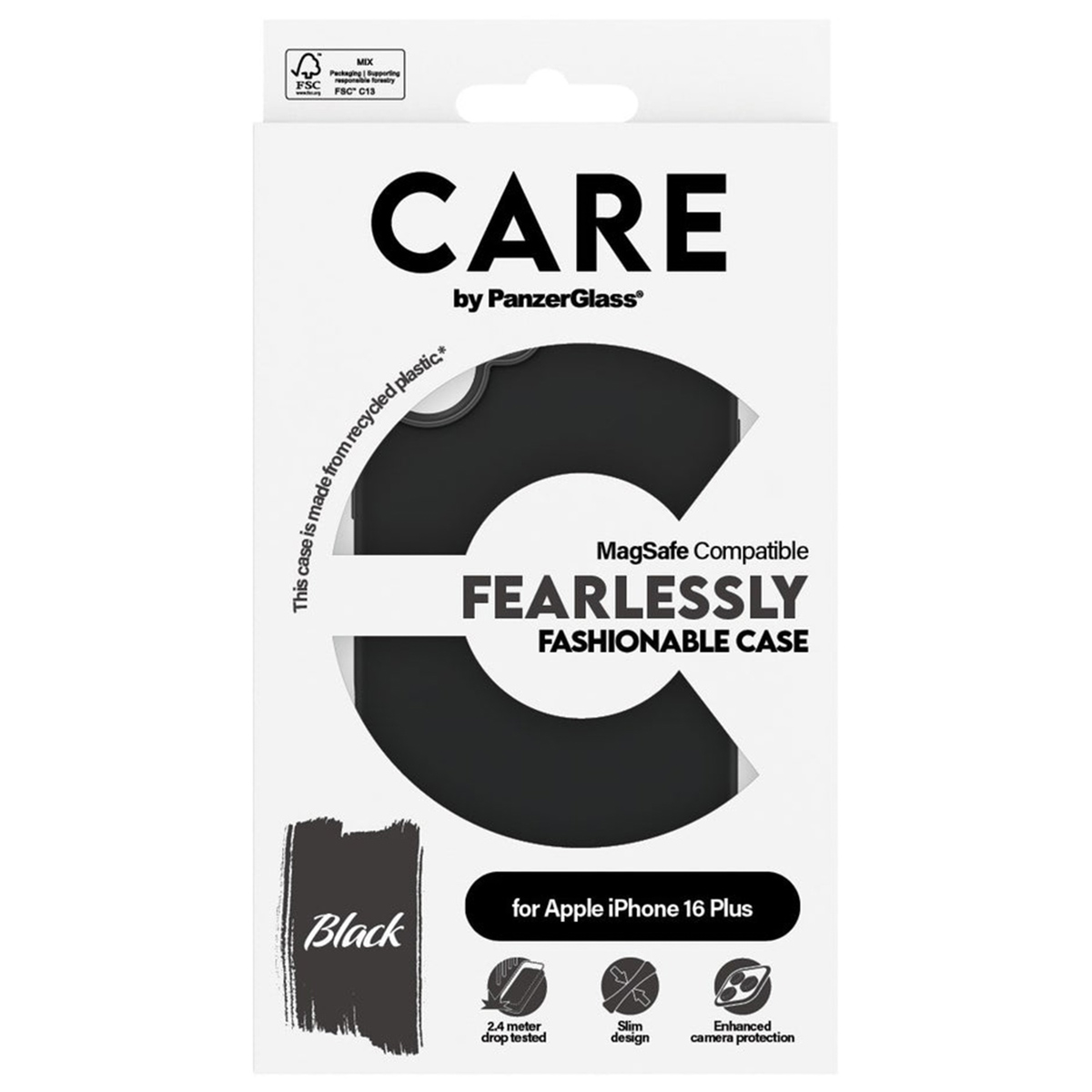 CARE by PanzerGlass Fashion Backcover MagSafe Apple iPhone 16 Plus - Zwart