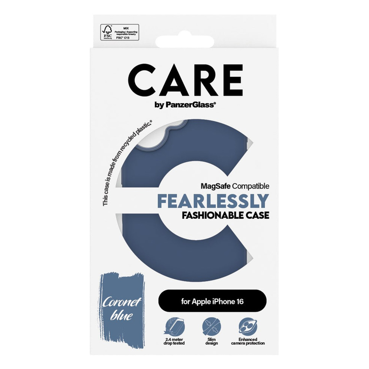 CARE by PanzerGlass Fashion Backcover MagSafe Apple iPhone 16 - Blauw