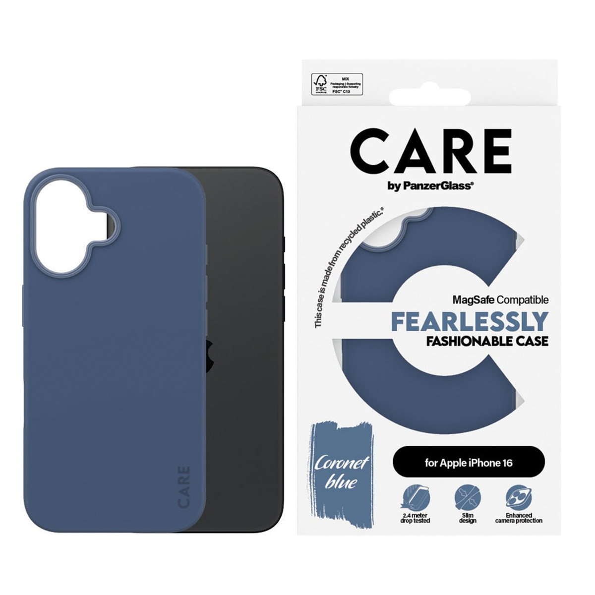 CARE by PanzerGlass Fashion Backcover MagSafe Apple iPhone 16 - Blauw