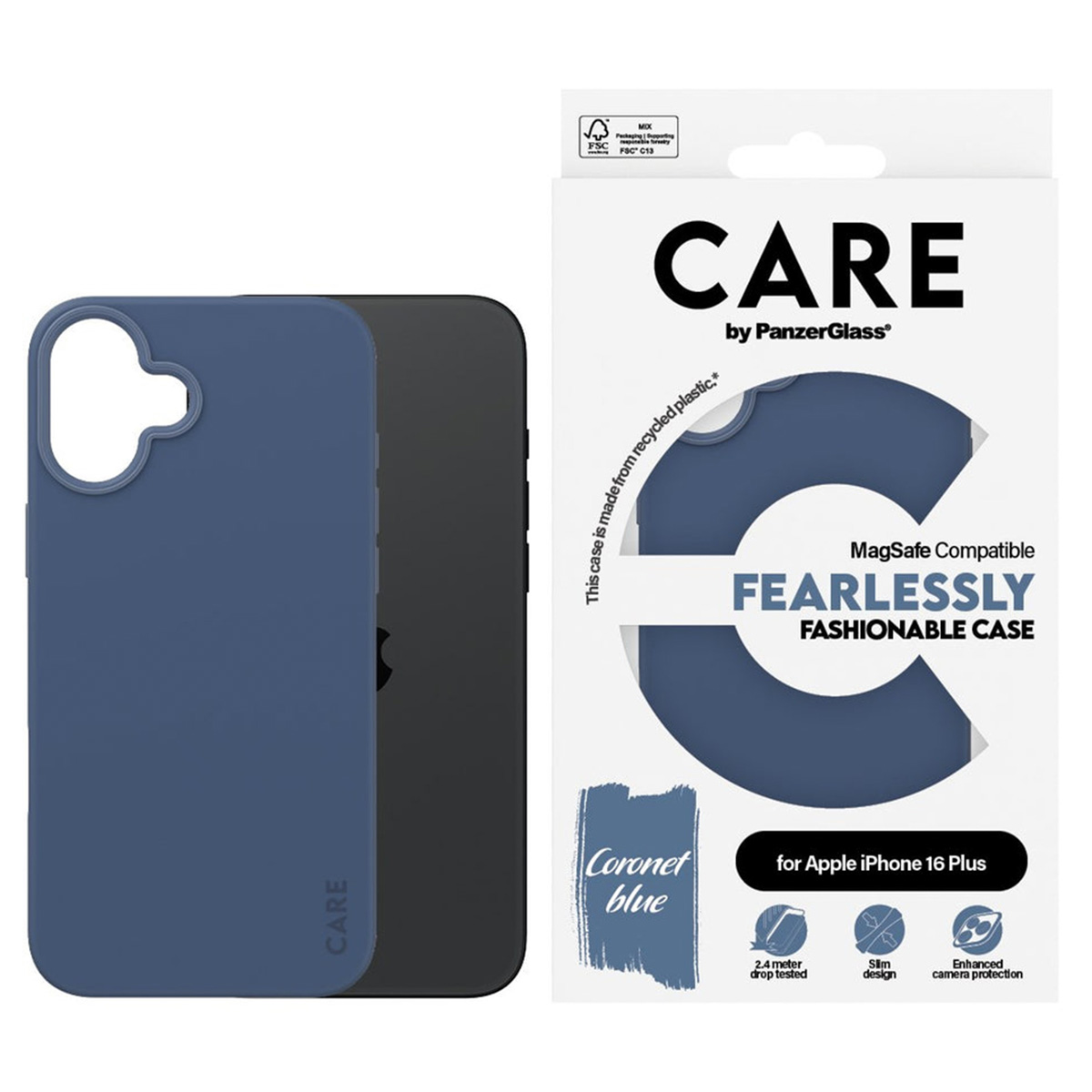 CARE by PanzerGlass Fashion Backcover MagSafe Apple iPhone 16 Plus - Blauw