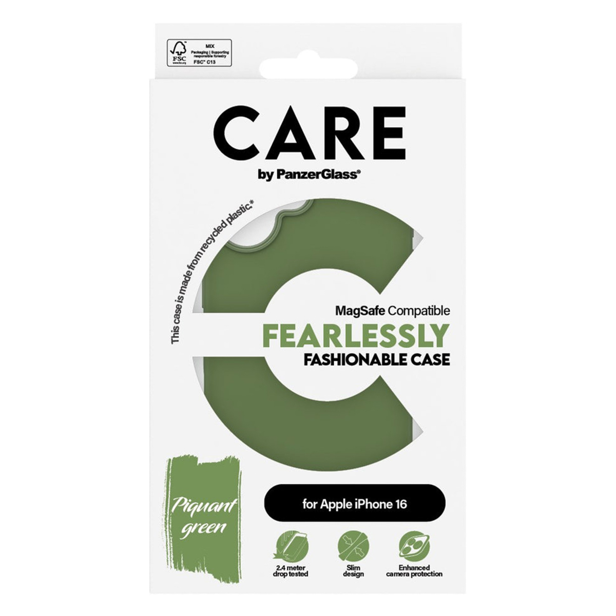 CARE by PanzerGlass Fashion Backcover MagSafe Apple iPhone 16 - Groen